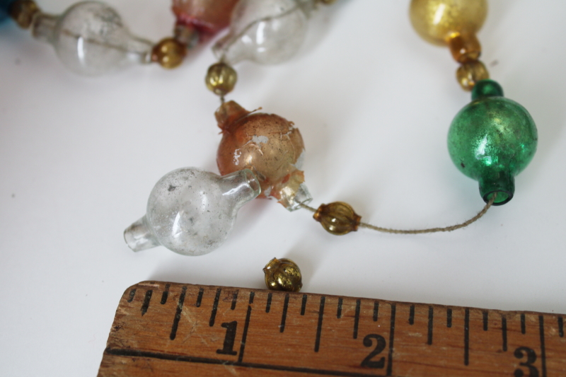 photo of antique glass bead Christmas garland, strings & loose beads, mini ornaments & glass beads  #6