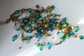 antique glass bead Christmas garland, strings & loose beads, mini ornaments & glass beads 