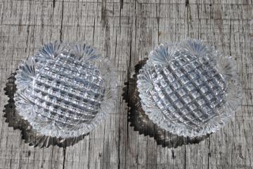 catalog photo of antique glass butter pats, tiny plates diamond block & fan brilliant cut glass