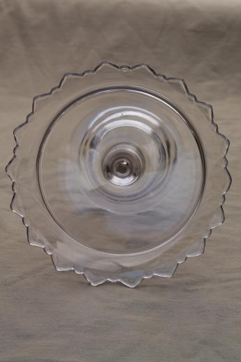 photo of antique glass comport, tall glass compote bowl or fruit stand pedestal dish #2