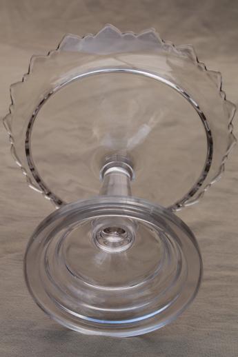 photo of antique glass comport, tall glass compote bowl or fruit stand pedestal dish #5