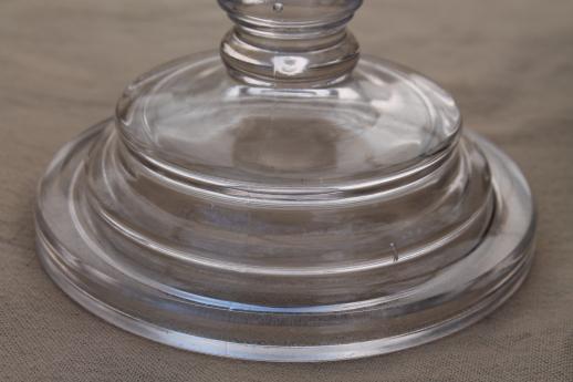 photo of antique glass comport, tall glass compote bowl or fruit stand pedestal dish #8