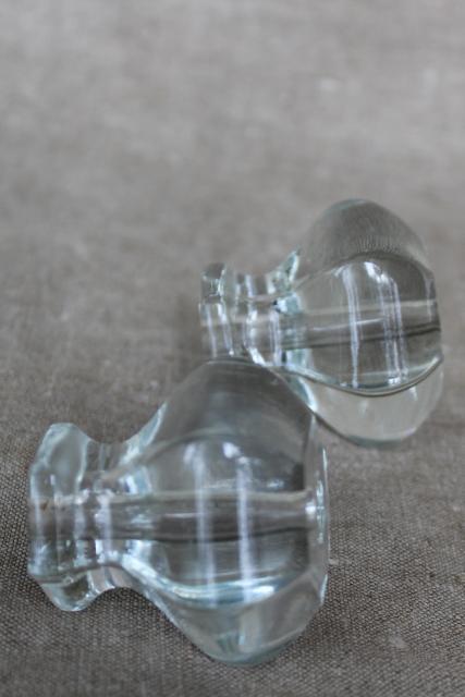 photo of antique glass drawer pulls - large knobs or small doorknobs, authentic vintage hardware #4