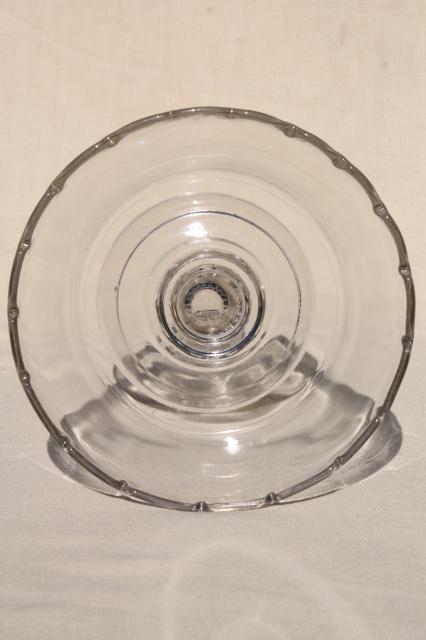 photo of antique glass fruit stand or trifle bowl, heavy old pressed pattern glass #2