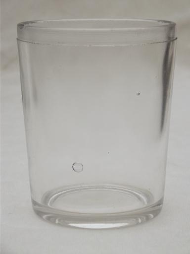 photo of antique glass jelly jar lot, vintage 1906 tumbler jars drinking glasses #6
