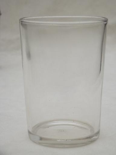 photo of antique glass jelly jar lot, vintage 1906 tumbler jars drinking glasses #7