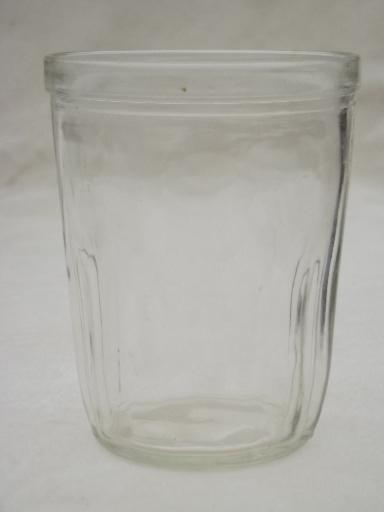 photo of antique glass jelly jar lot, vintage 1906 tumbler jars drinking glasses #8