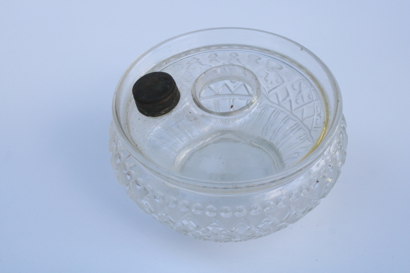 photo of antique glass kerosene oil lamp font for wall mount bracket, Lomax 1870 patent date  #1