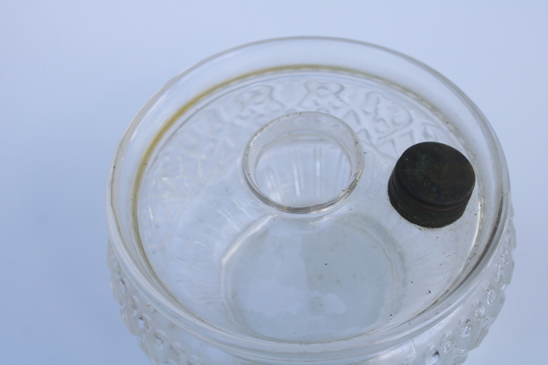 photo of antique glass kerosene oil lamp font for wall mount bracket, Lomax 1870 patent date  #4