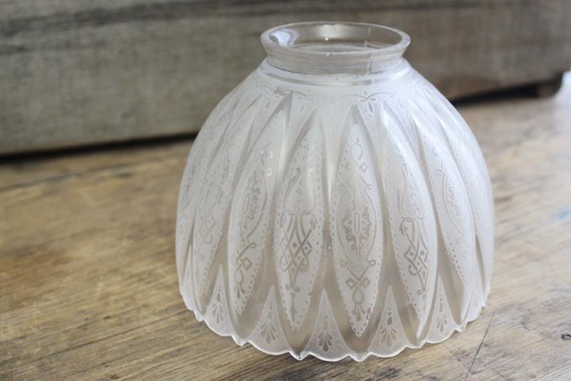 photo of antique glass lampshade, authentic vintage replacement shade for old gooseneck lamp or light #3