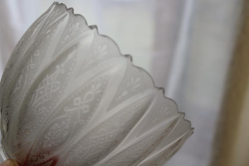 photo of antique glass lampshade, authentic vintage replacement shade for old gooseneck lamp or light #5