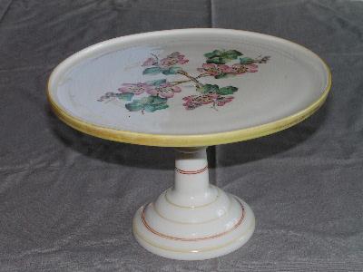 photo of antique glass pedestal cake stand #1