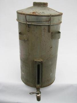 catalog photo of antique gravity cream separator, vintage dairy farm milk can