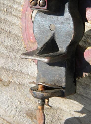 photo of antique hand crank knife grinder or sharpener from an old farm kitchen #4