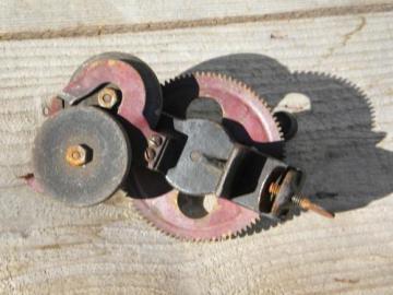 catalog photo of antique hand crank knife grinder or sharpener from an old farm kitchen