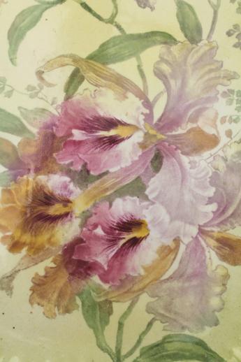 photo of antique hand painted German iris china tray, Franz Anton Mehlem Royal Bonn Germany #8