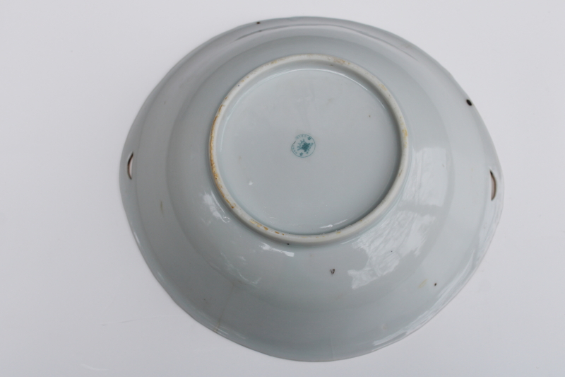 photo of antique hand painted Nippon porcelain bowl w/ bluebirds, early 1900s vintage bluebird china  #5