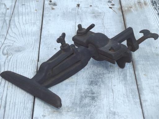 photo of antique hand saw vise, swivel clamp for sharpening and setting saws #3