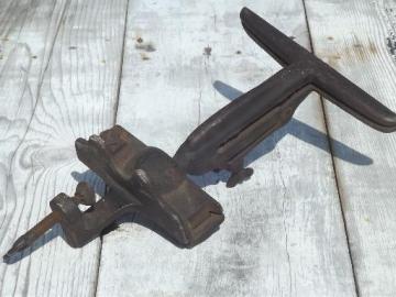 catalog photo of antique hand saw vise, swivel clamp for sharpening and setting saws