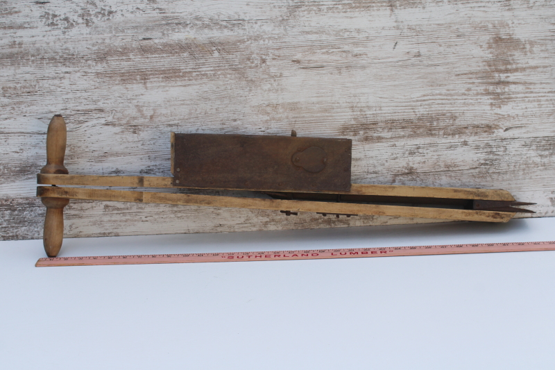photo of antique hand tool corn planter Janesville Wisconsin Pumpkin Seed planter old farm garden planting seeder  #7