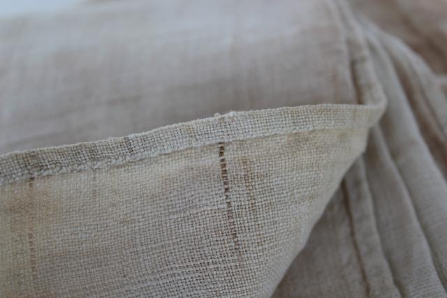 photo of antique hand woven fabric, primitive early 1800s homespun coarse flax linen bed sheet #6