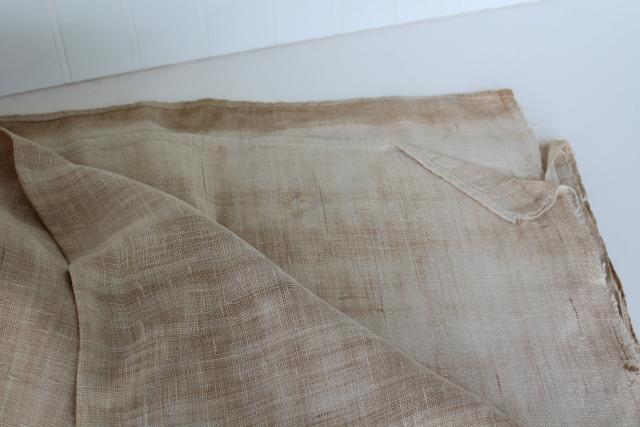 photo of antique hand woven fabric, primitive early 1800s homespun coarse flax linen bed sheet #7