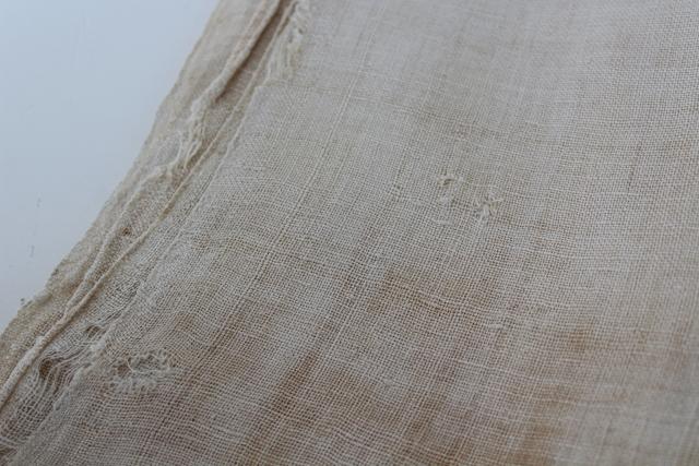 photo of antique hand woven fabric, primitive early 1800s homespun coarse flax linen bed sheet #10