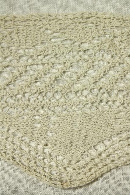 photo of antique handmade lace, fine thread knitted lace edging wide deep edge trim #3