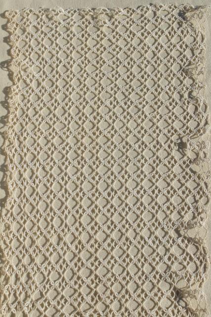 photo of antique handmade lace table runner, early 1900s vintage tatting, tatted lace #7