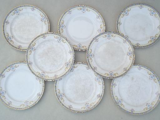 photo of antique hand-painted china dishes set for 8, Taylor, Smith & Taylor Iona #4