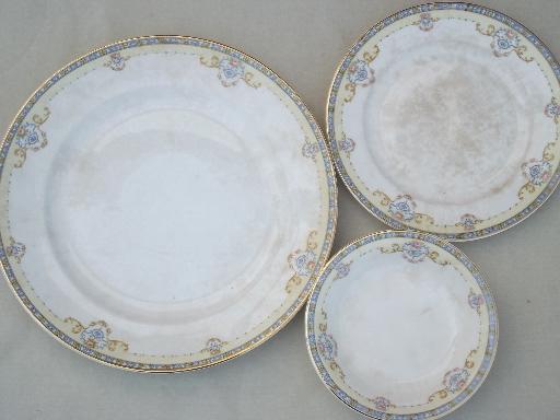 photo of antique hand-painted china dishes set for 8, Taylor, Smith & Taylor Iona #5