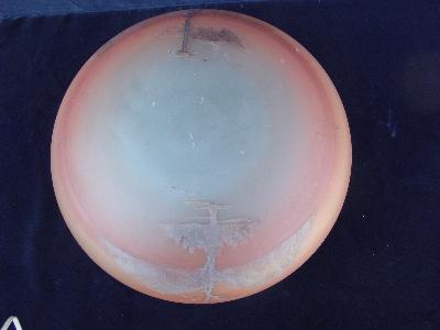 photo of antique hand-painted satin glass lamp light shade #3