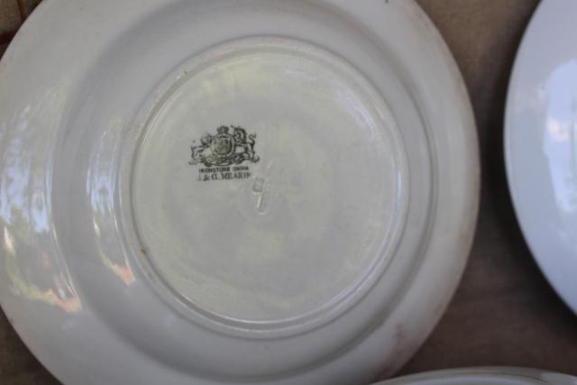 photo of antique heavy white ironstone china soup bowls, vintage Wedgwood etc English marks #8