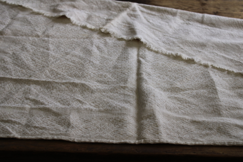 photo of antique homespun hand woven hemp or linen, 1880s vintage fabric panel French country style #9