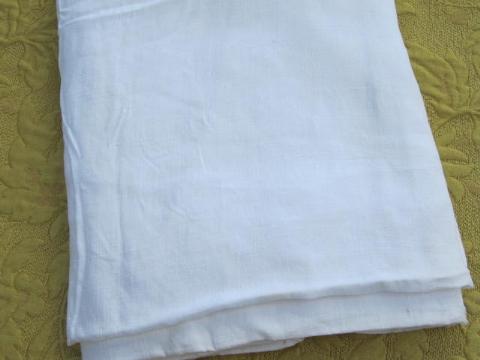 photo of antique homespun linen fabric bed sheet, numbered for old hotel #2