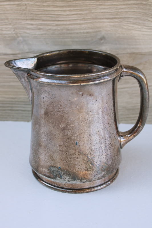 photo of antique hotel silver, Reed & Barton early 1900s vintage silver plate pitcher or milk jug #1