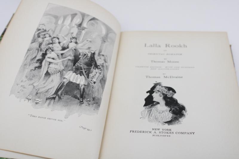 photo of antique illustrated art edition Thomas Moore Lala Rookh violet print binding vintage book #3