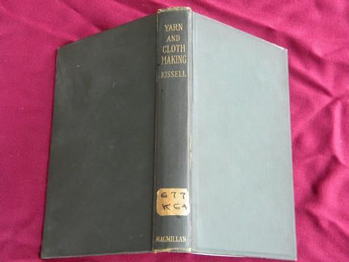 photo of antique illustrated textbook yarn/cloth making and textile weaving #4