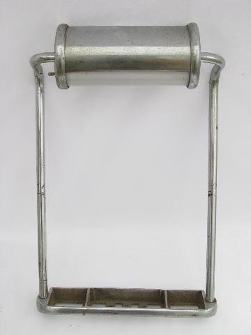 photo of antique industrial chrome canister light on stand, vintage dentist cabinet or lab lamp #5