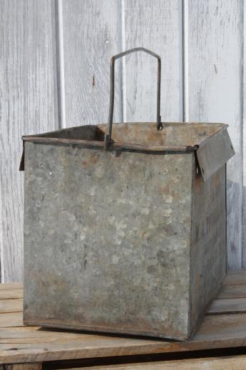 photo of antique industrial galvanized zinc bucket for shabby vintage garden flower box #2