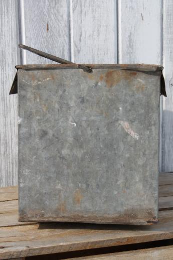 photo of antique industrial galvanized zinc bucket for shabby vintage garden flower box #4