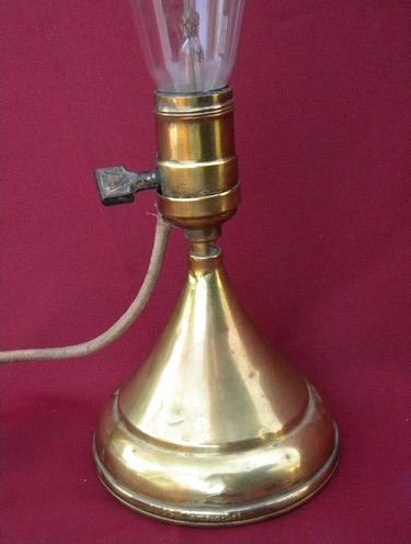 photo of antique industrial vintage solid brass desk lamp/work light w/Paiste #2