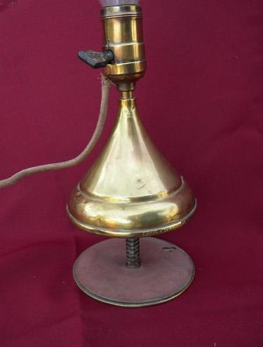 photo of antique industrial vintage solid brass desk lamp/work light w/Paiste #3