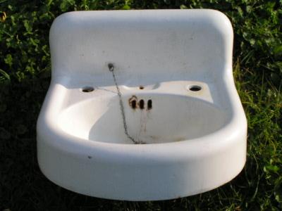 photo of antique iron and porcelain lavatory sink #1