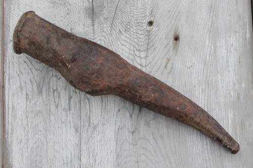 photo of antique iron coal pick hammer head, old miner's tool or coal stove pick #3