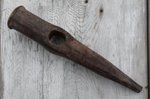 photo of antique iron coal pick hammer head, old miner's tool or coal stove pick #4