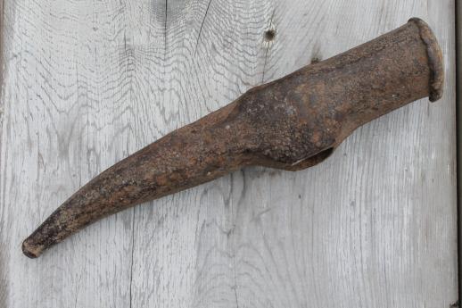 photo of antique iron coal pick hammer head, old miner's tool or coal stove pick #5