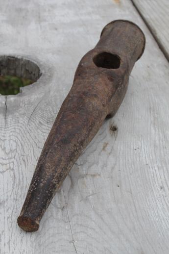 photo of antique iron coal pick hammer head, old miner's tool or coal stove pick #6