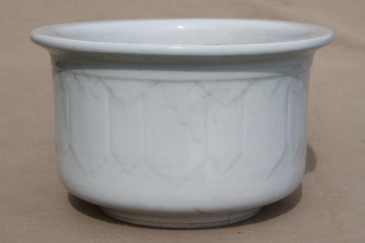 photo of antique ironstone china chamber pot, ogee pattern white ironstone china #2