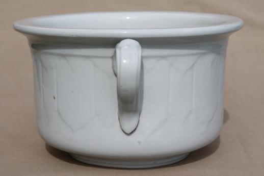 photo of antique ironstone china chamber pot, ogee pattern white ironstone china #4